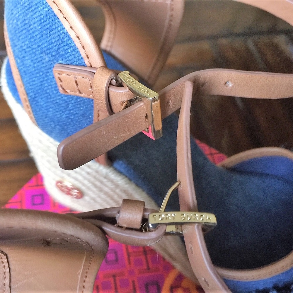 New $250 Tory Burch Shaw Denim Espadrilles 10.5-11 - Picture 7 of 8